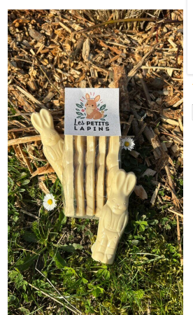 Grands lapins chocolat blanc riz soufflé - ECOCOA-  (pc)